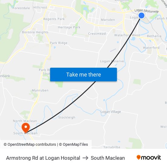 Armstrong Rd at Logan Hospital to South Maclean map