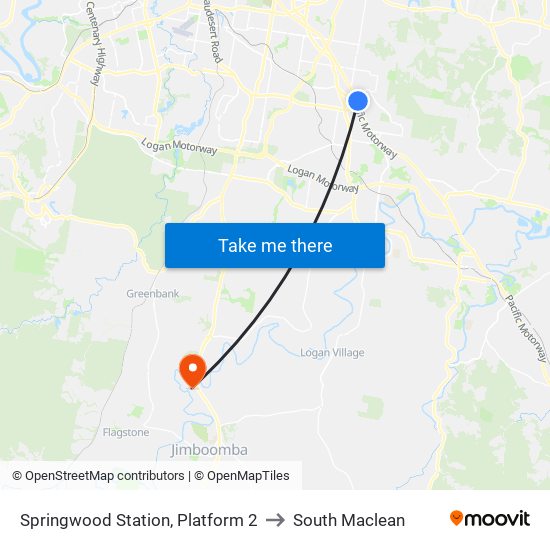 Springwood Station, Platform 2 to South Maclean map