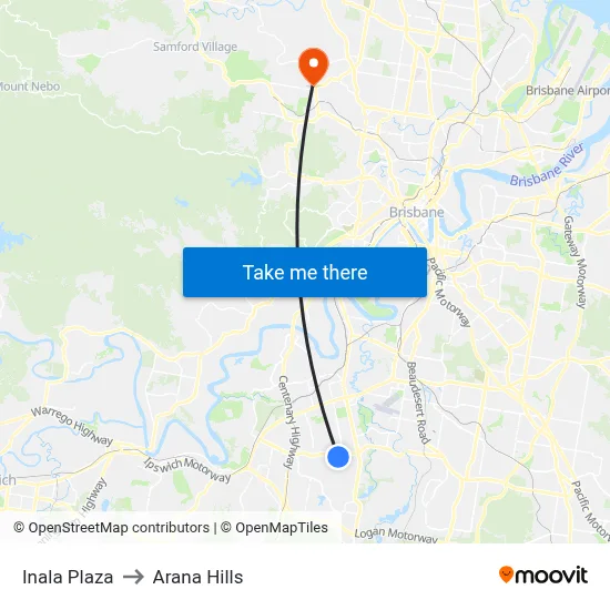 Inala Plaza to Arana Hills map