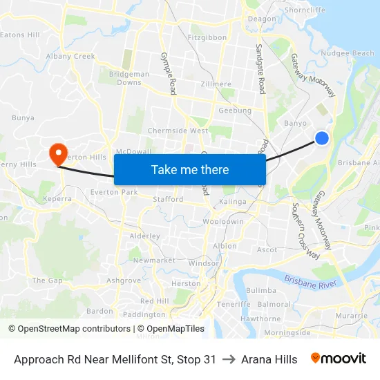 Approach Rd Near Mellifont St, Stop 31 to Arana Hills map