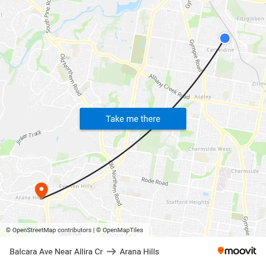 Balcara Ave Near Allira Cr to Arana Hills map