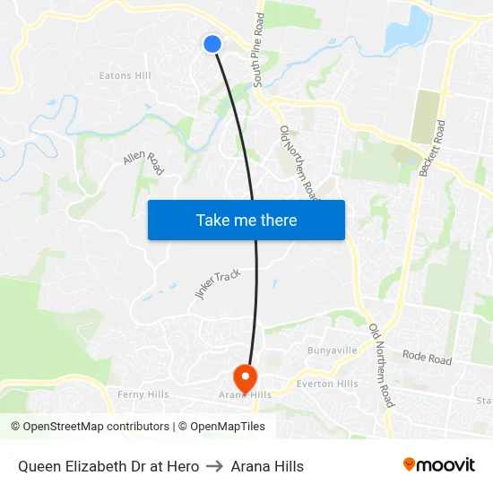 Queen Elizabeth Dr at Hero to Arana Hills map