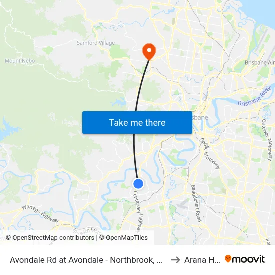 Avondale Rd at Avondale - Northbrook, Stop 60 to Arana Hills map