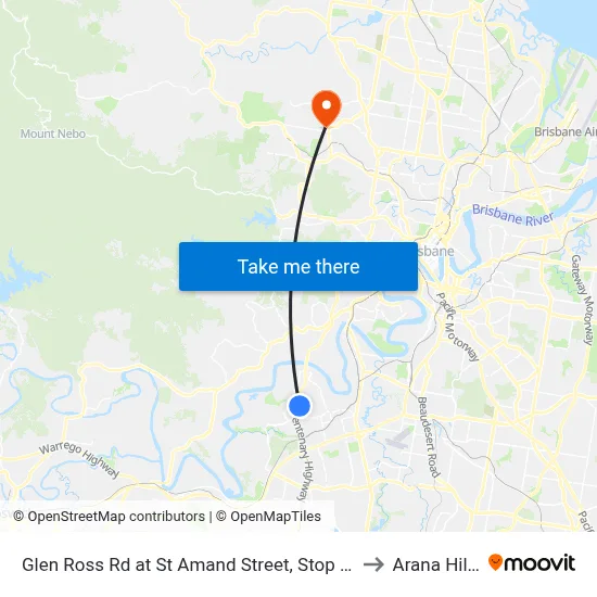 Glen Ross Rd at St Amand Street, Stop 53 to Arana Hills map