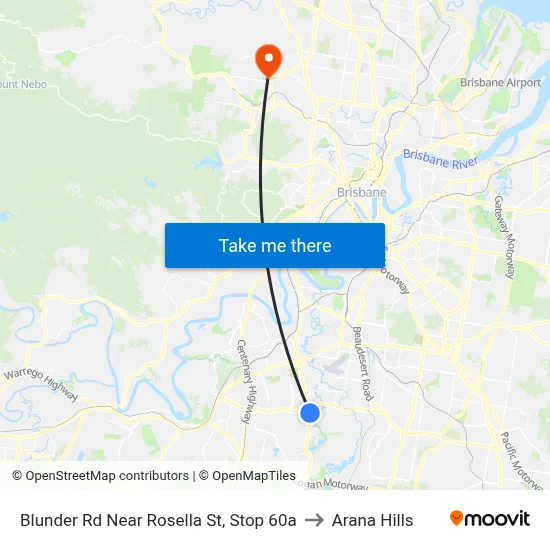 Blunder Rd Near Rosella St, Stop 60a to Arana Hills map