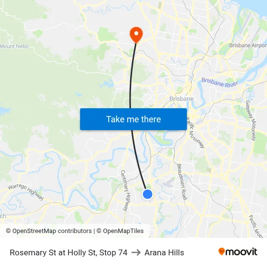 Rosemary St at Holly St, Stop 74 to Arana Hills map
