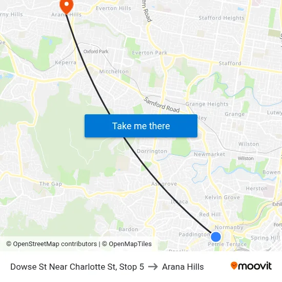 Dowse St Near Charlotte St, Stop 5 to Arana Hills map