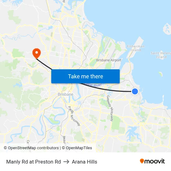 Manly Rd at Preston Rd to Arana Hills map