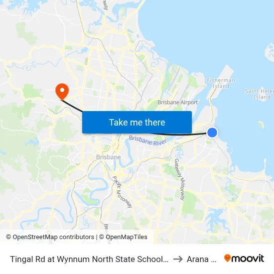 Tingal Rd at Wynnum North State School, Stop 10/5 to Arana Hills map
