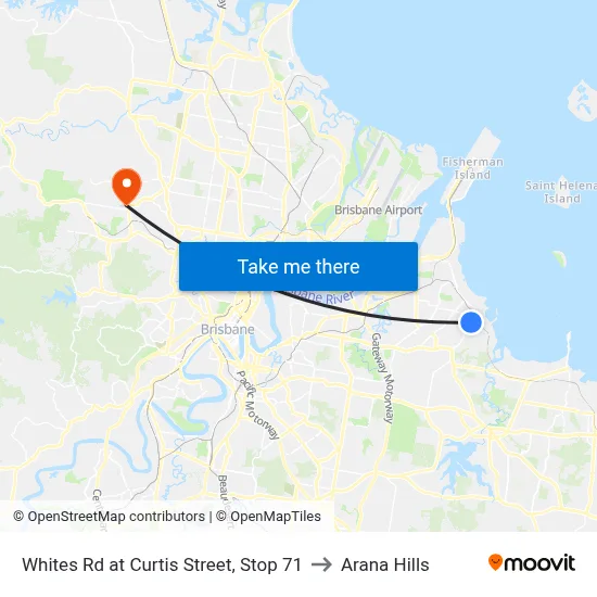 Whites Rd at Curtis Street, Stop 71 to Arana Hills map