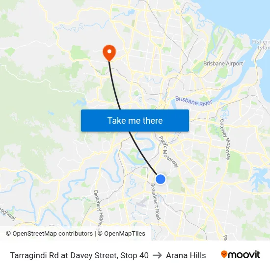 Tarragindi Rd at Davey Street, Stop 40 to Arana Hills map