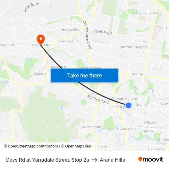 Days Rd at Yarradale Street, Stop 2a to Arana Hills map