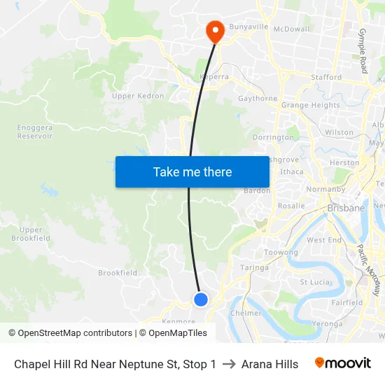 Chapel Hill Rd Near Neptune St, Stop 1 to Arana Hills map
