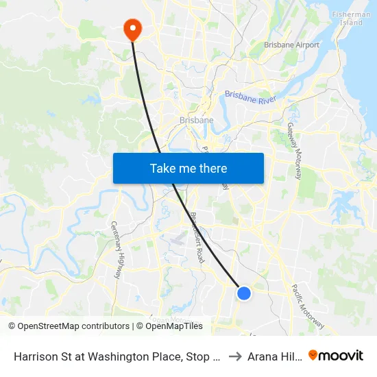 Harrison St at Washington Place, Stop 90 to Arana Hills map