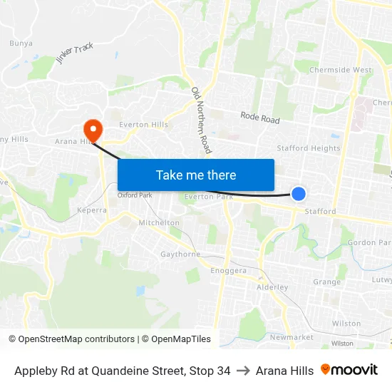 Appleby Rd at Quandeine Street, Stop 34 to Arana Hills map