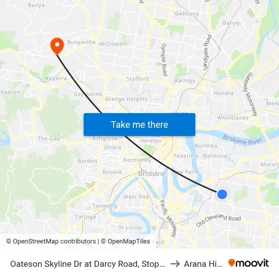 Oateson Skyline Dr at Darcy Road, Stop 40 to Arana Hills map
