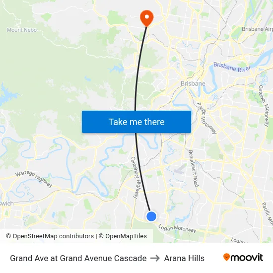 Grand Ave at Grand Avenue Cascade to Arana Hills map