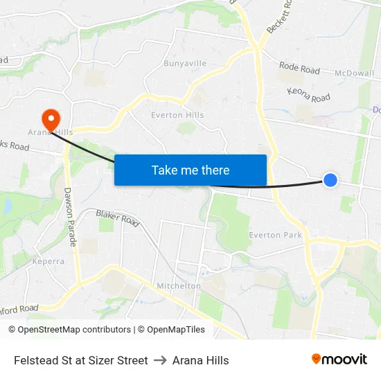 Felstead St at Sizer Street to Arana Hills map