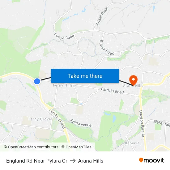 England Rd Near Pylara Cr to Arana Hills map