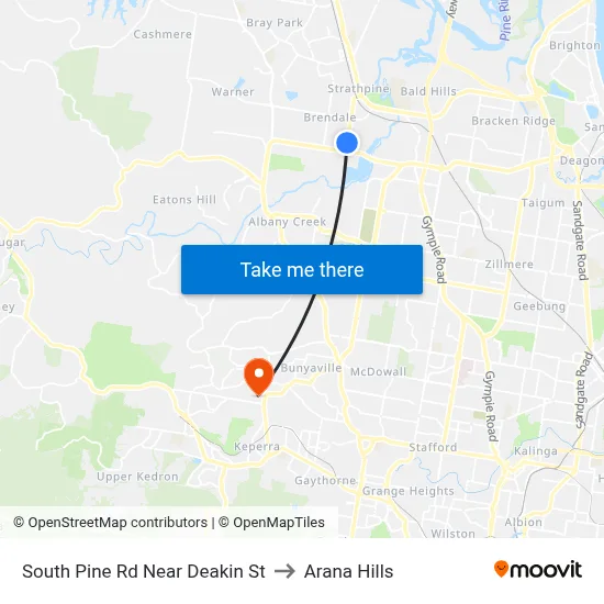 South Pine Rd Near Deakin St to Arana Hills map