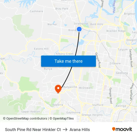 South Pine Rd Near Hinkler Ct to Arana Hills map