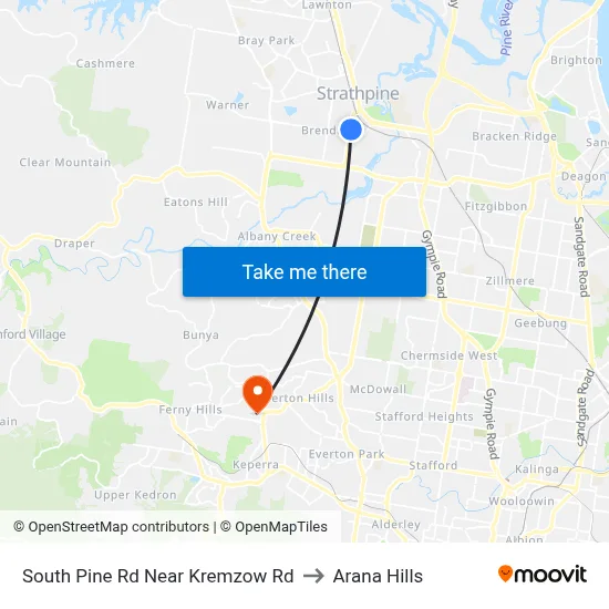 South Pine Rd Near Kremzow Rd to Arana Hills map