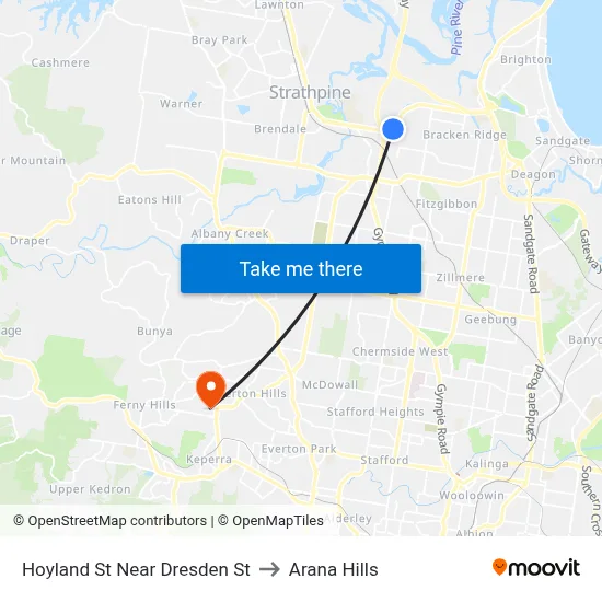 Hoyland St Near Dresden St to Arana Hills map
