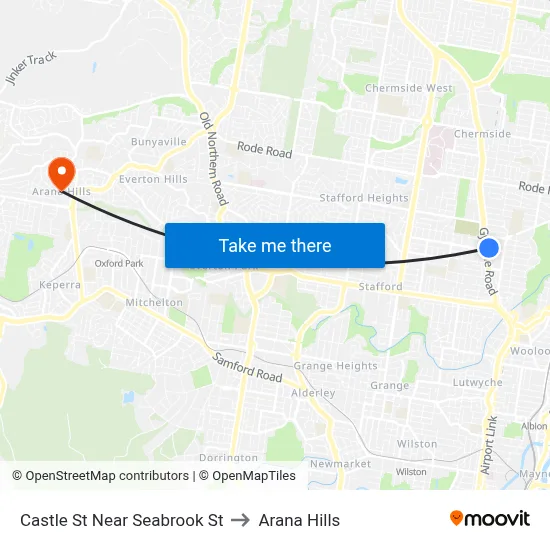 Castle St Near Seabrook St to Arana Hills map