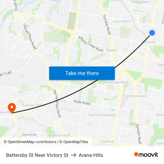 Battersby St Near Victory St to Arana Hills map