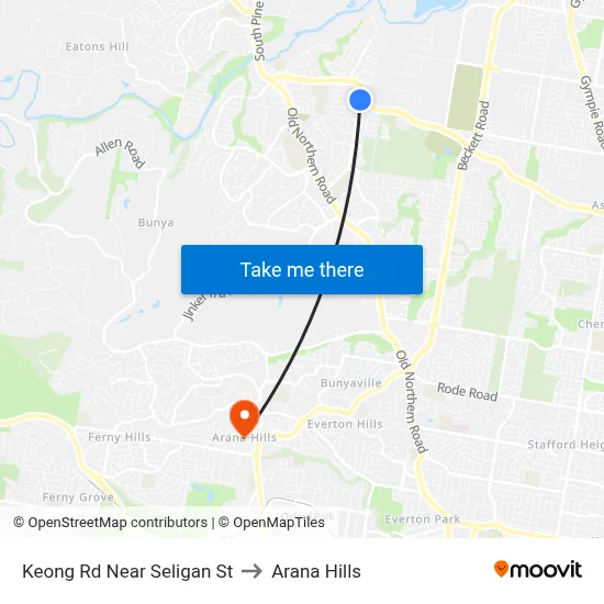 Keong Rd Near Seligan St to Arana Hills map