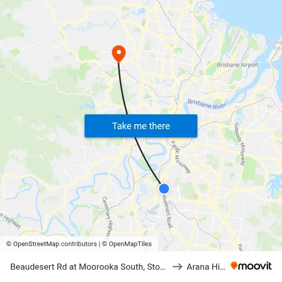 Beaudesert Rd at Moorooka South, Stop 38 to Arana Hills map