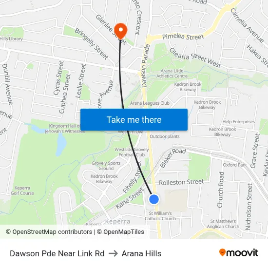 Dawson Pde Near Link Rd to Arana Hills map