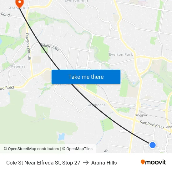 Cole St Near Elfreda St, Stop 27 to Arana Hills map