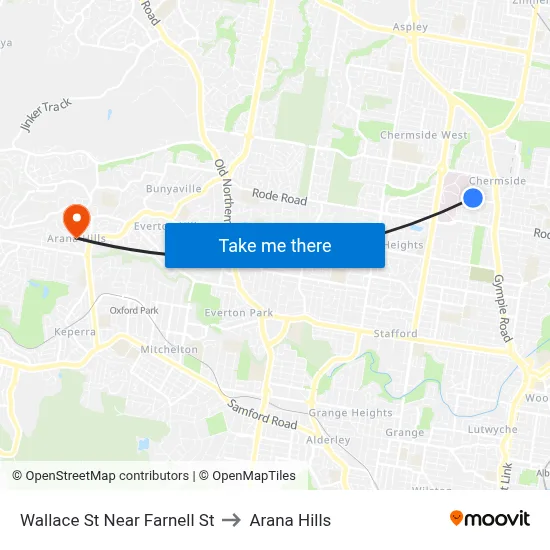 Wallace St Near Farnell St to Arana Hills map