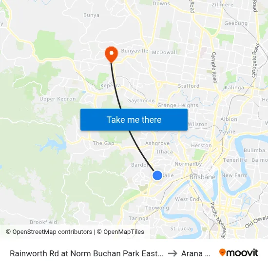 Rainworth Rd at Norm Buchan Park East, Stop 12 to Arana Hills map