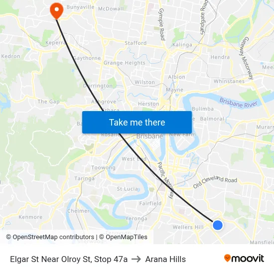 Elgar St Near Olroy St, Stop 47a to Arana Hills map