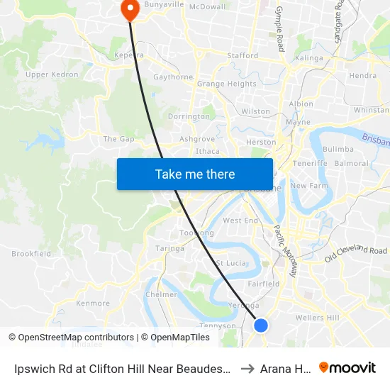 Ipswich Rd at Clifton Hill Near Beaudesert Rd to Arana Hills map
