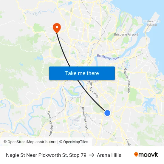 Nagle St Near Pickworth St, Stop 79 to Arana Hills map