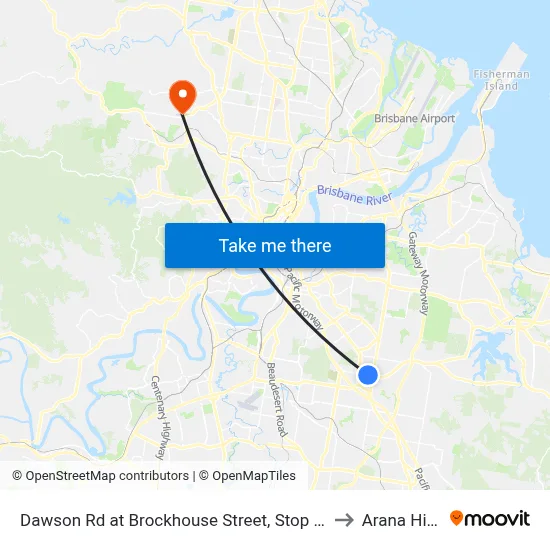 Dawson Rd at Brockhouse Street, Stop 77 to Arana Hills map