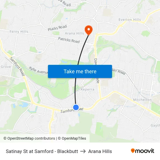 Satinay St at Samford - Blackbutt to Arana Hills map