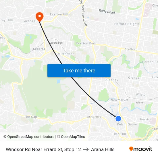 Windsor Rd Near Errard St, Stop 12 to Arana Hills map