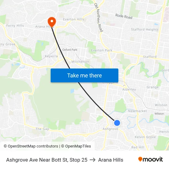 Ashgrove Ave Near Bott St, Stop 25 to Arana Hills map
