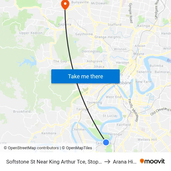Softstone St Near King Arthur Tce, Stop 38 to Arana Hills map