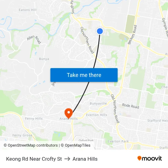 Keong Rd Near Crofty St to Arana Hills map