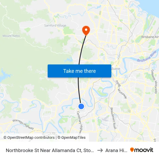 Northbrooke St Near Allamanda Ct, Stop 59 to Arana Hills map
