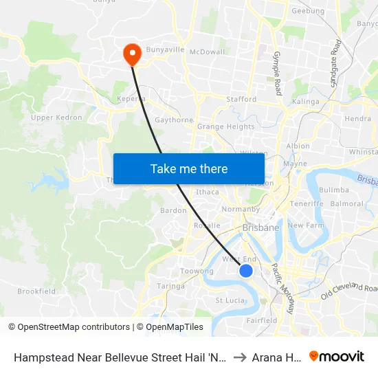 Hampstead Near Bellevue Street Hail 'N' Ride to Arana Hills map