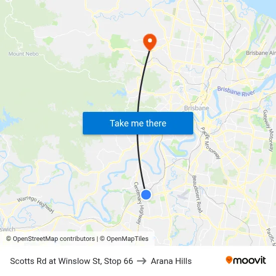 Scotts Rd at Winslow St, Stop 66 to Arana Hills map