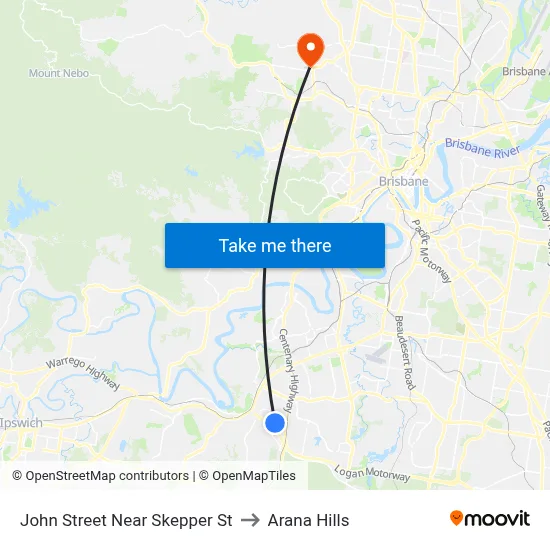 John Street Near Skepper St to Arana Hills map
