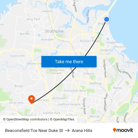 Beaconsfield Tce Near Duke St to Arana Hills map