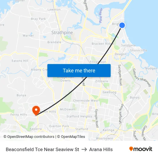 Beaconsfield Tce Near Seaview St to Arana Hills map
